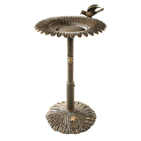 Catgato Sunflower Bird Bath - Antique Bronze CA3114638